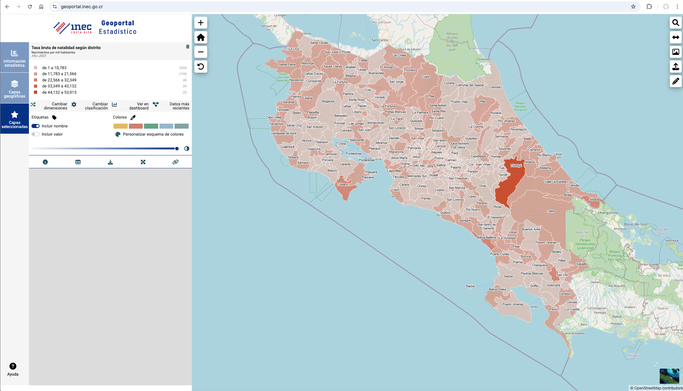Geoportal Estadístico del INEC Costa Rica. DIC 2024.