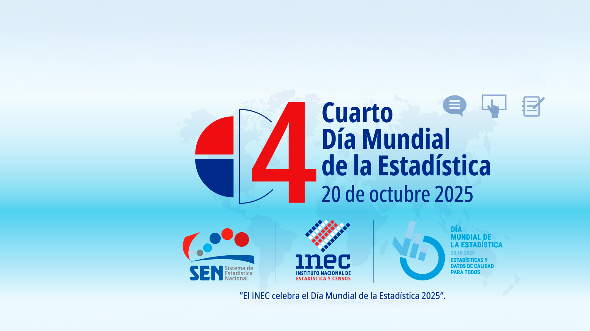 Imagen ilustrativa. Isologotipo de la celebración del INEC Costa Rica del cuarto Día Mundial de la Estadística.