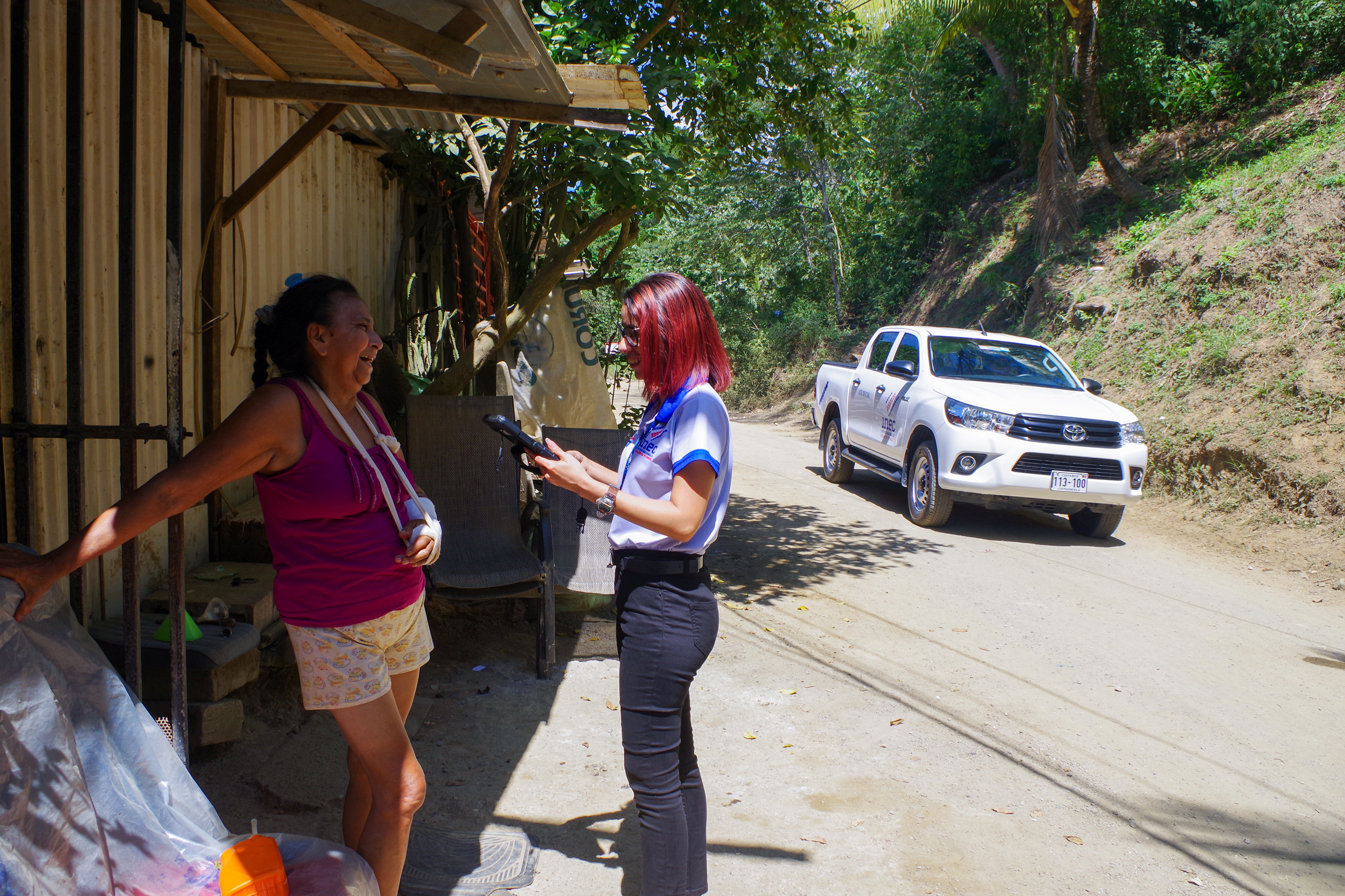 Entrevista a señora con yeso